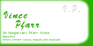 vince pfarr business card